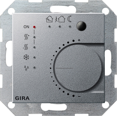 kloof Schijn wildernis Gira 210026 KNX thermostaat met drukcontactinterface 4-voudig systeem 55  kleur aluminium